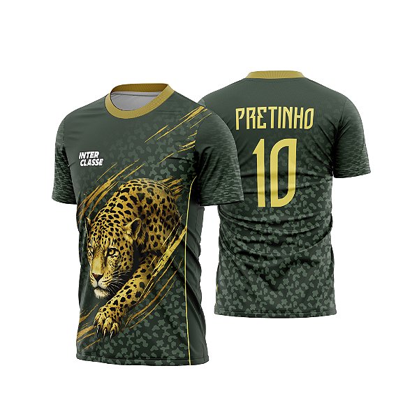 Template Camisa - Jaguar Dourado Caçar 26 - CDR Vetor