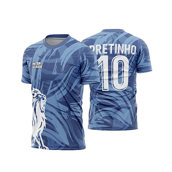 Template Camisa - Leão Azul Abstract 26 - CDR Vetor