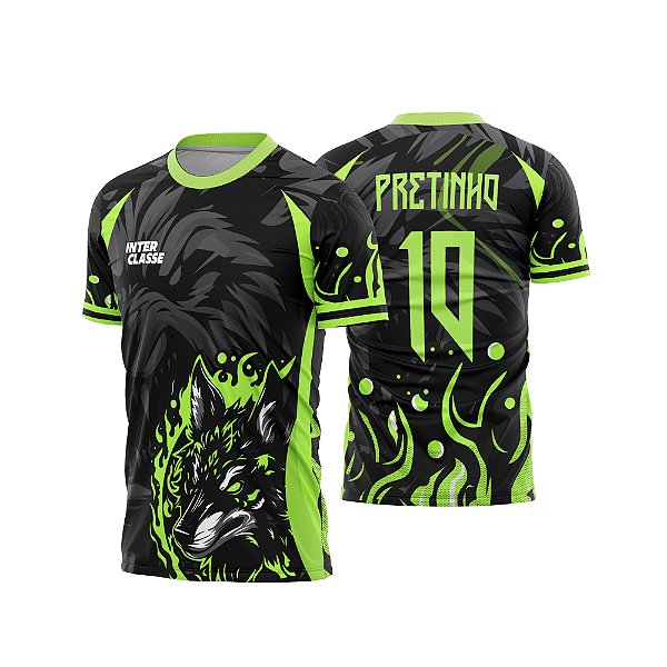 Template Camisa - Lobo fogo verde 2026 - CDR Vetor