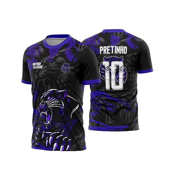Template Camisa - Pantera Black Roxo garra 26 - CDR Vetor