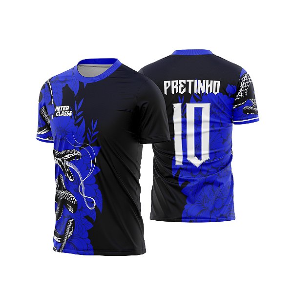 Template Camisa - Serpente Blue floral 26 - CDR Vetor