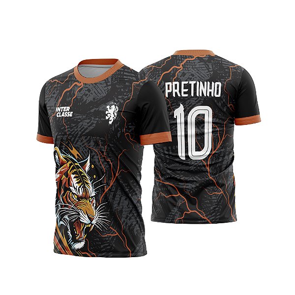 Template Camisa - Tigre Orange Black Noite 26 - CDR Vetor