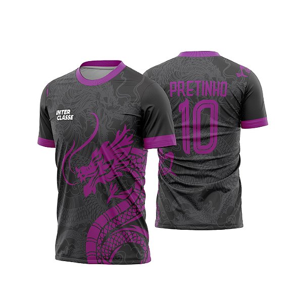 Template Camisa - Dragão chinês pink 26 - CDR Vetor
