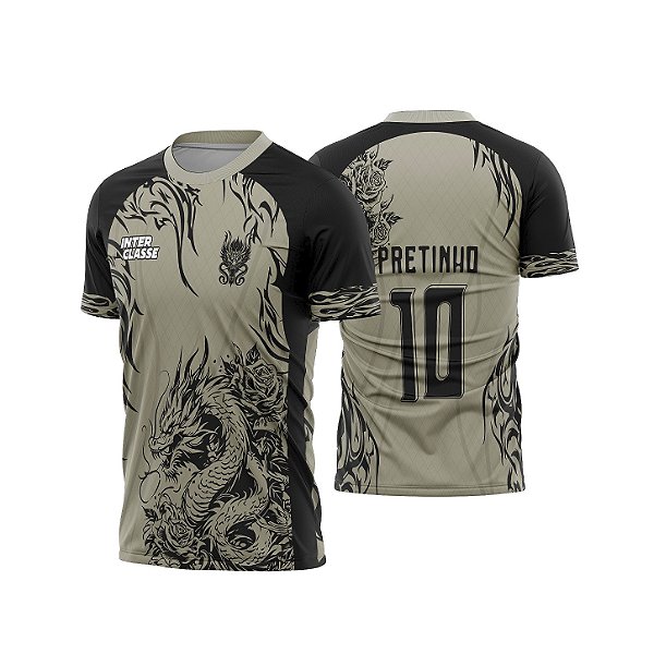 Template Camisa - Dragão creme negro 2026 - CDR Vetor