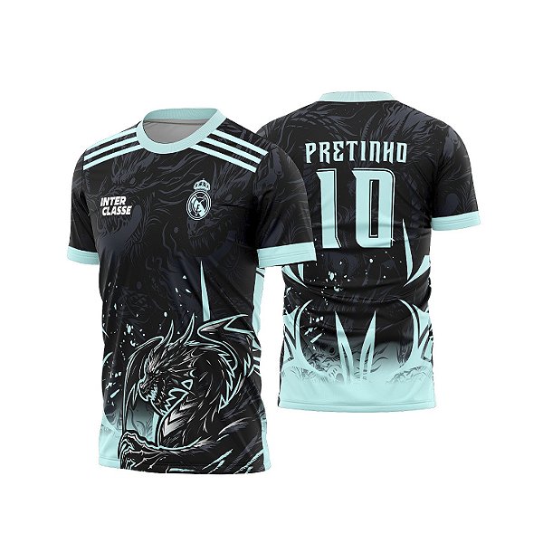 Template Camisa - Dragão prata - Real Madrid 26 - CDR Vetor