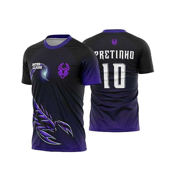 Template Camisa - Escorpião Neon roxo 26 - CDR Vetor