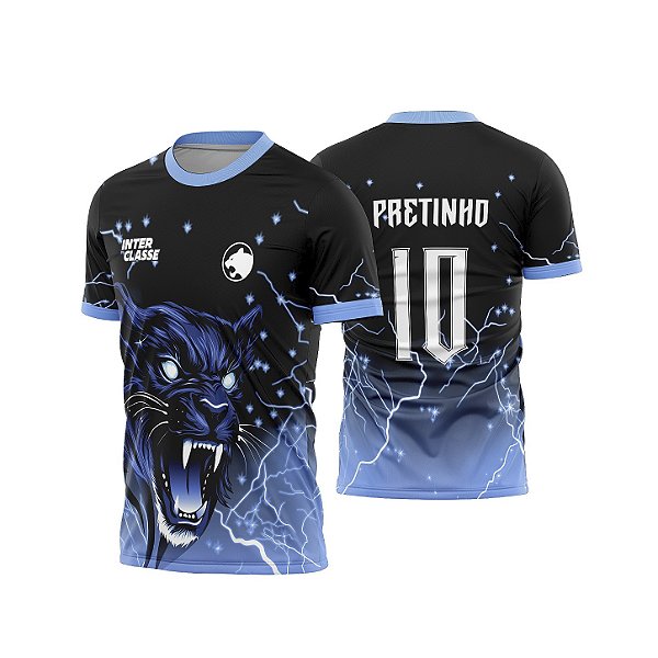 Template Camisa - Pantera estrelas blue 26 - CDR Vetor