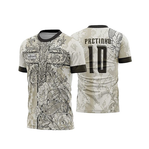 Template Camisa - Serpente floral - inter milan 26 - CDR Vetor