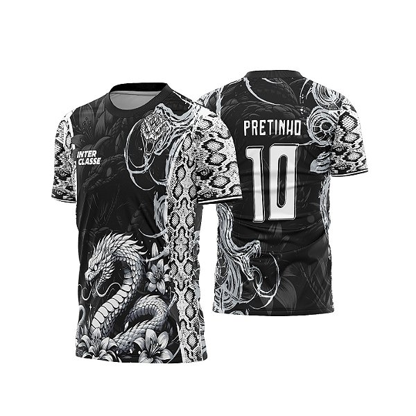 Template Camisa - Serpente floral - inter milan 26 - CDR Vetor