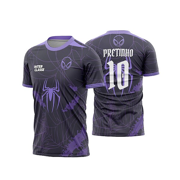 Template Camisa - Spidergwen - aranha roxa teia 2026 - CDR Vetor