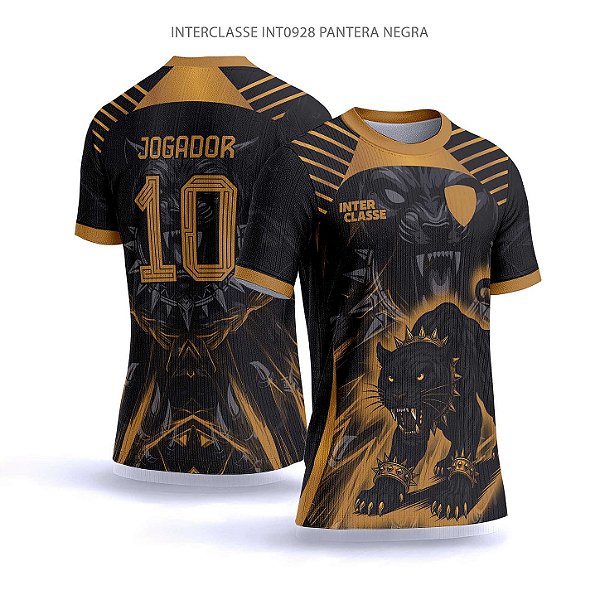 Template Camisa - Pantera Negra dourada ref 928 - CDR Vetor