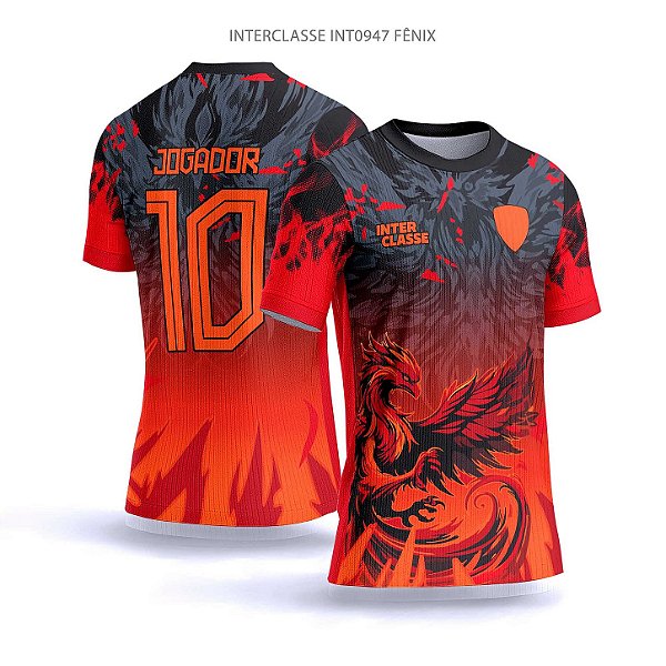 Template Camisa - Fênix Degradê red ref 947 - CDR Vetor