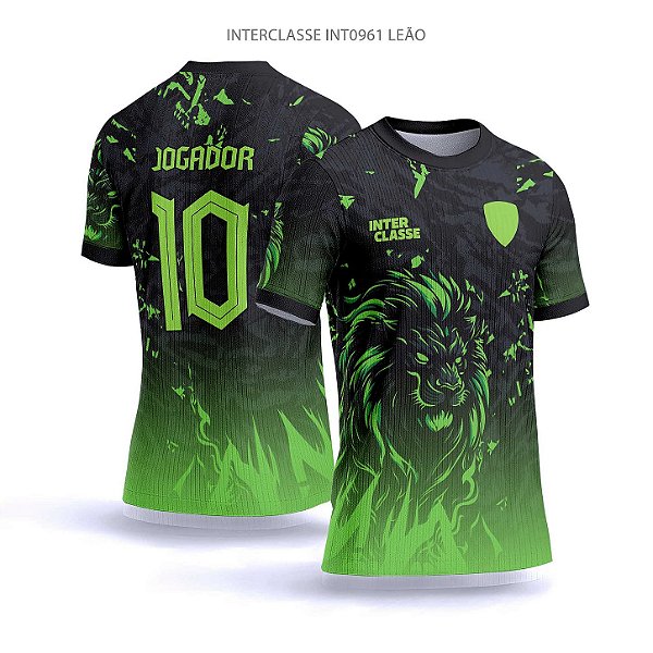 Template Camisa - Leâo verde ref 961 - CDR Vetor