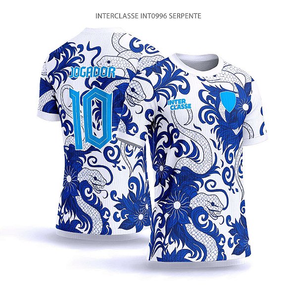 Template Camisa - Serpente azul ref 996 - CDR Vetor