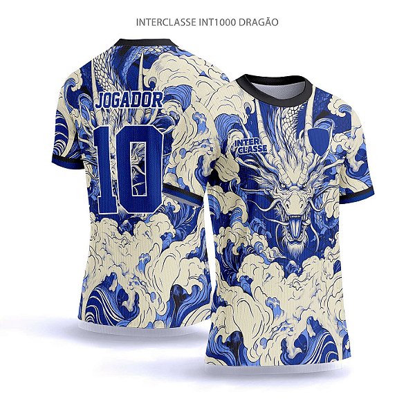 Template Camisa - Dragão nuvens ref 1000 - CDR Vetor