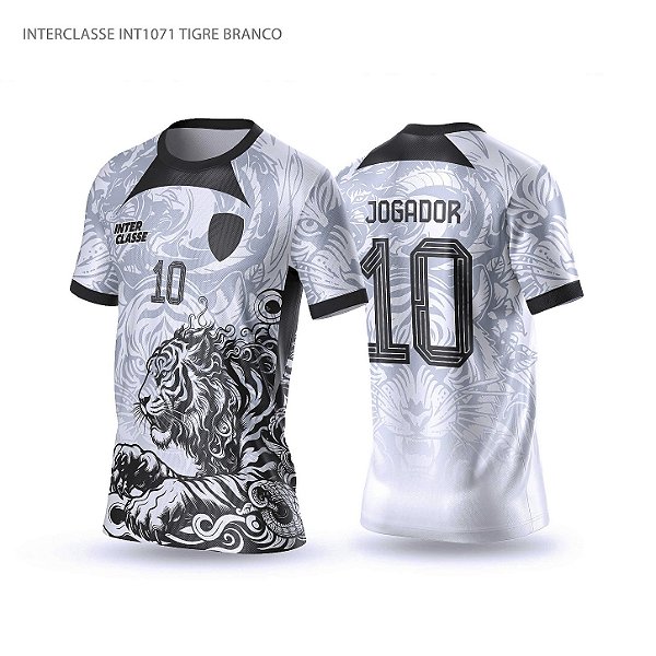 Template Camisa - Tigre branco tribal Ref 1071 - CDR Vetor