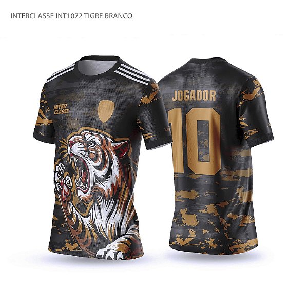Template Camisa - Tigre branco orange Ref 1072 - CDR Vetor