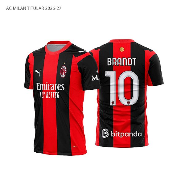 Template Camisa Futebol AC Milan Titular 2026-27 01 - Vetor