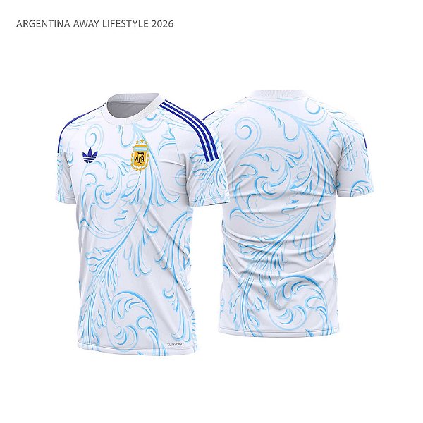 Template Camisa Futebol Argentina Away Lifestyle 2026 01 - Vetor