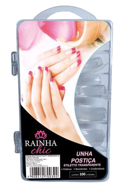 UNHAS POSTIÇAS STILETTO TRANSPARENTE