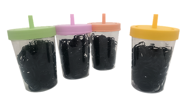 KIT ELÁSTICOS PEQUENOS DE SILICONE COM 180 UNIDADES