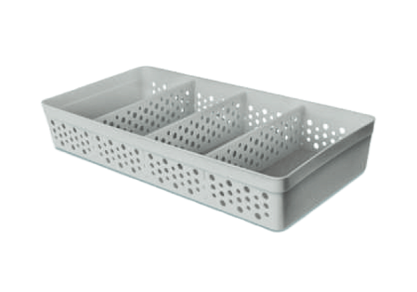 CESTO C/ 3 DIVISÓRIAS MAXI CINZA