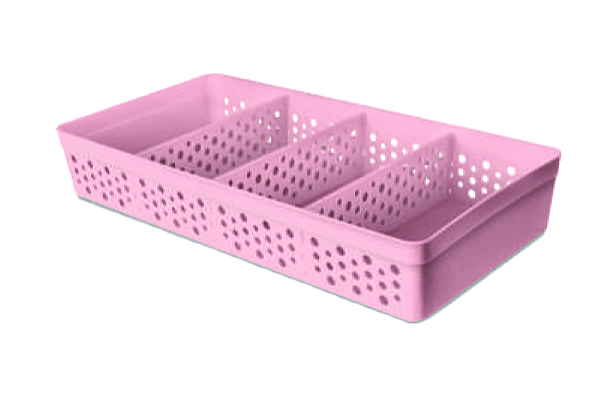 CESTO C/ 3 DIVISÓRIAS MAXI ROSÉ