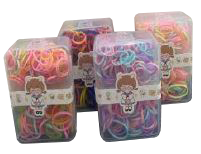 KIT ELÁSTICOS PEQUENOS DE SILICONE PARA CABELO C/220 UND