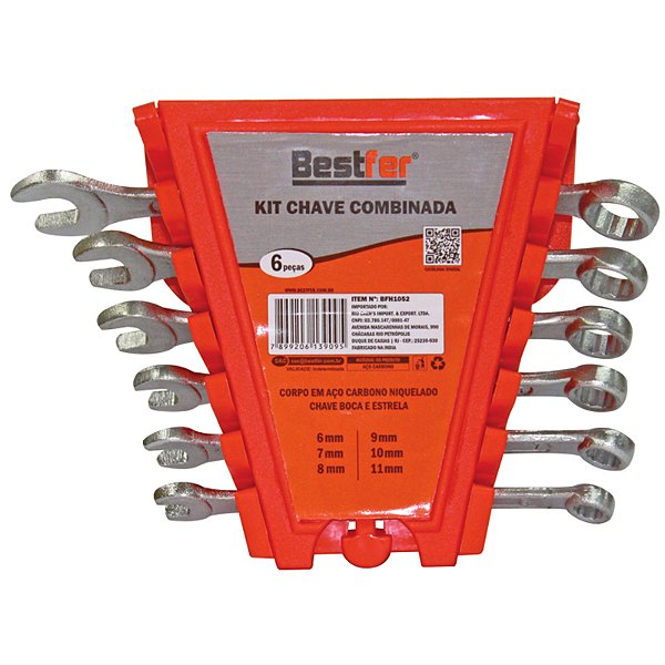 JOGO CHAVE COMBINADA 6 PEÇAS (06MM - 11MM)