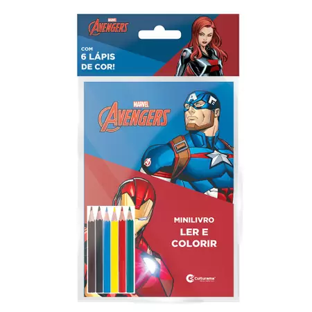 SOLAPA VINGADORES MINI LIVRO LER E COLORIR C/LÁPIS