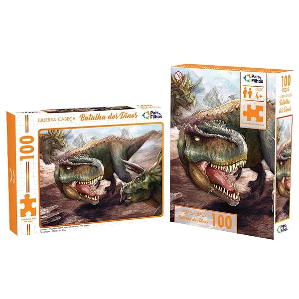 QUEBRA-CABEÇA  100 PEÇAS BATALHA DOS DINOS