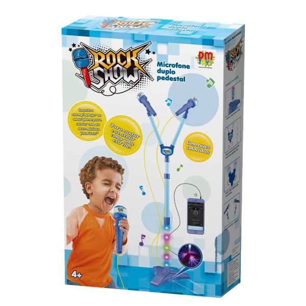 Microfone Duplo Pedestal Rock Show