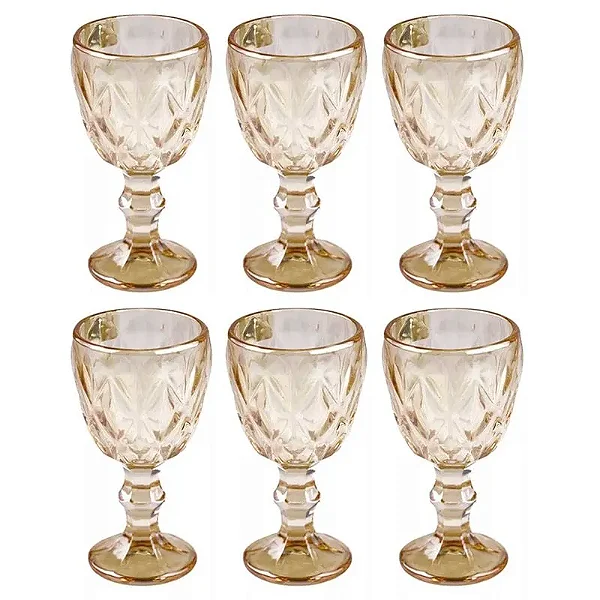 Taça de Licor Diamond Âmbar 50ml 6 Peças