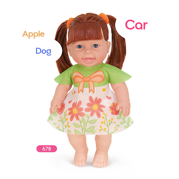 Boneca Angelina Grils Aprendendo Inglês Ruiva