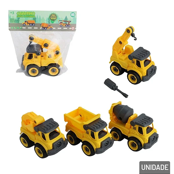 Mini Carrinho Construção Monta e Desmonta