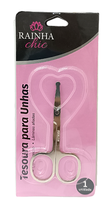 Tesoura Para Unhas Dourada Ponta Redonda