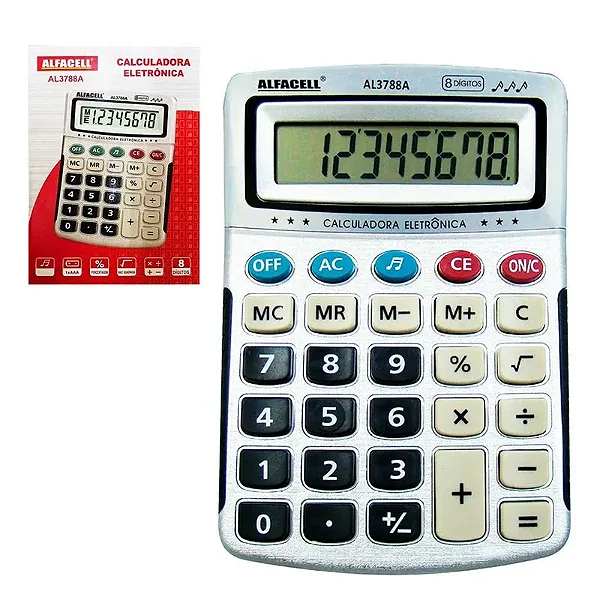 Calculadora Eletrônica de Mesa 8 Dígitos 15x11cm