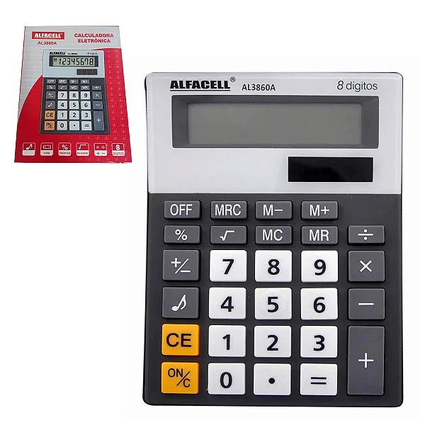 Calculadora Eletrônica de Mesa 8 Dígitos 15x11cm