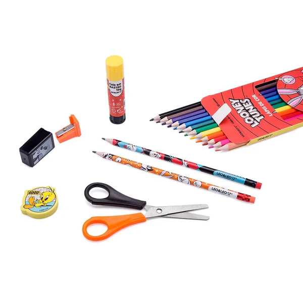 Kit Lápis de Cor 12 Cores Looney Tunes