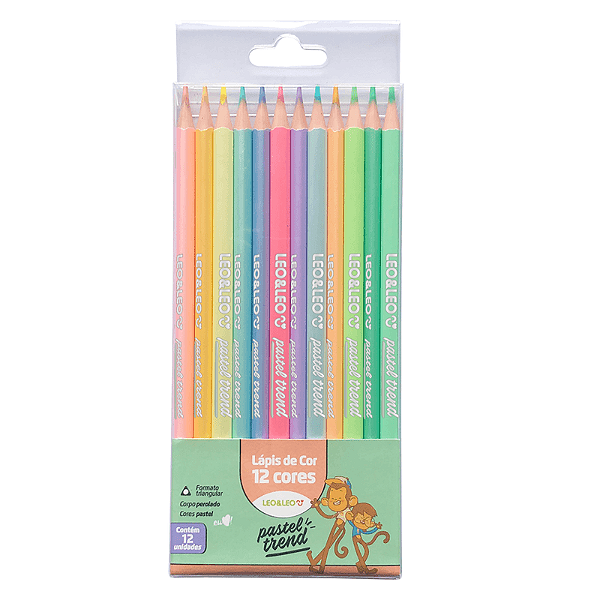 Lápis de Cor 12 Cores Pastel Trend