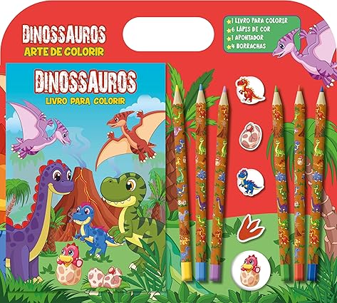 Livro Dinossauros Arte de Colorir