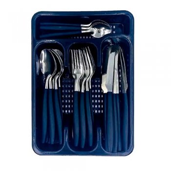 Kit De Talheres Canadá Azul C/24 Peças