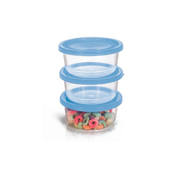 CONJ. POTE REDONDO MINI 3 PCS - TRANSP. - LINHA PRIME - 270ml