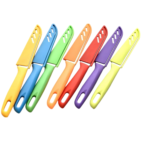 Faca Com Capa Protetora Em Aço Inoxidável 19cm