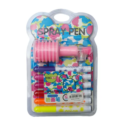 Kit Spray Collor Canetinhas + Pulverizador + Moldes