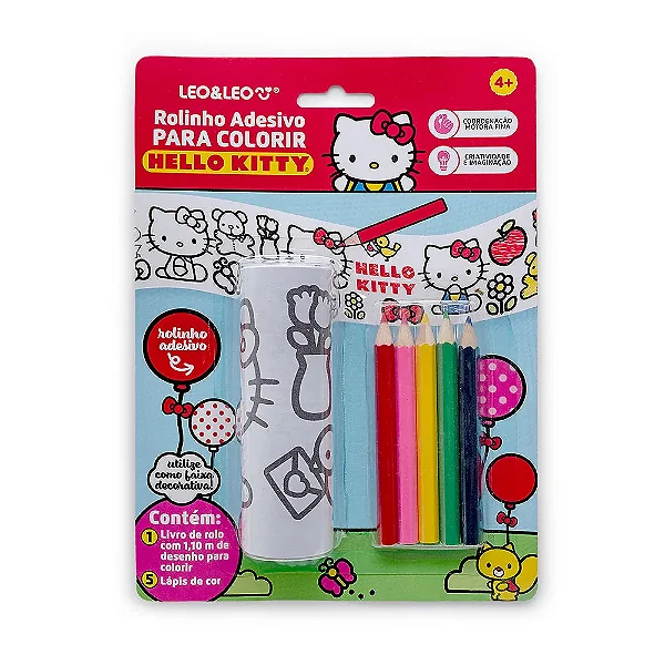 Rolinho Adesivo Para Colorir Hello Kitty