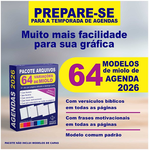 Arquivo Digital - 64 miolos de agenda comercial para impressão