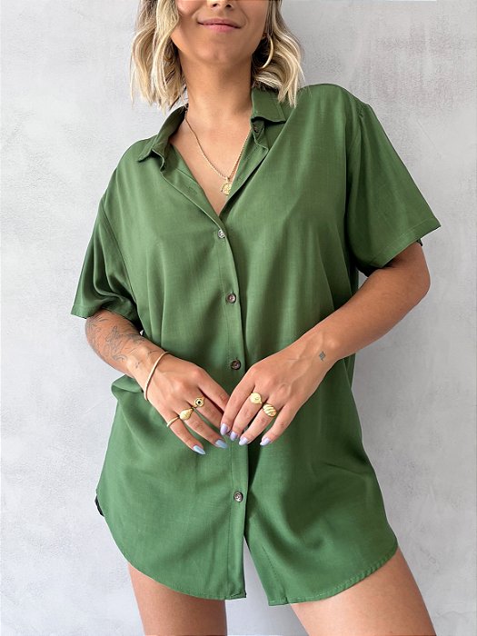 CAMISA OVERSIZED JACQUE VERDE OLIVA