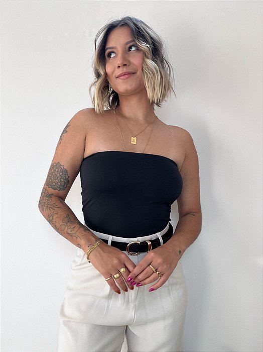BLUSA SEM ALÇAS LILY PRETA