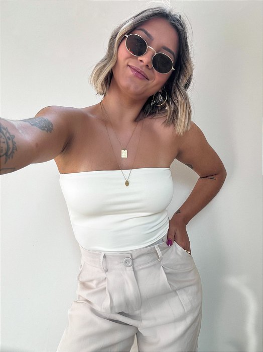BLUSA SEM ALÇAS LILY OFF WHITE